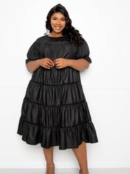 Tiered Poplin Dress