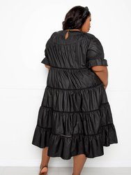 Tiered Poplin Dress