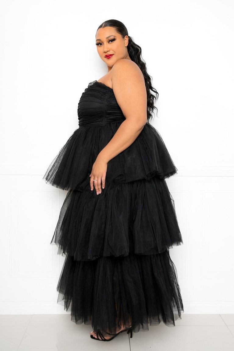 Tiered Tulle Tube Dress