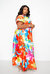 Tropical Floral Cropped Top and Maxi Skirt Set