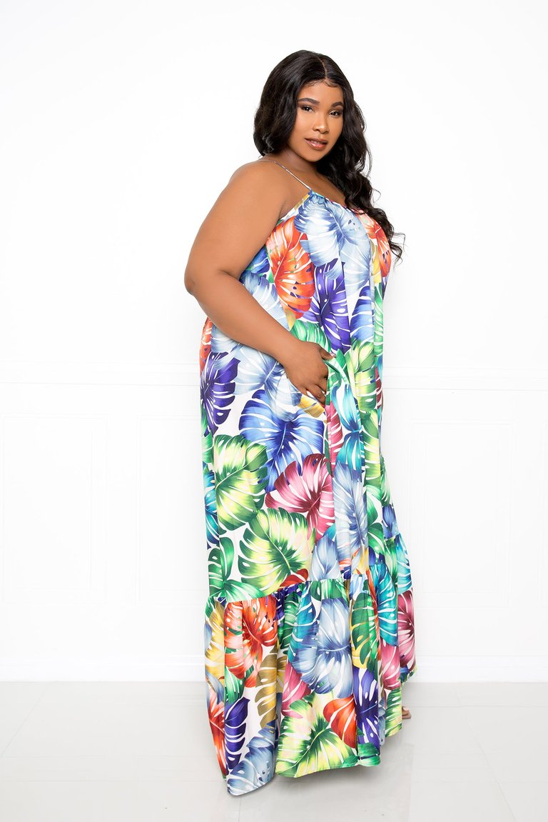 Tropical Voluminous Maxi Dress