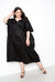 Voluminous Poplin Midi Dress - Black