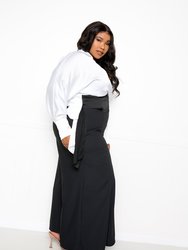 Wrapped Blouse with Palazzo Pants Set