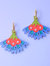 Cosmos Flower Earrings in Blue