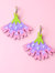 Cosmos Flower Earrings in Pink