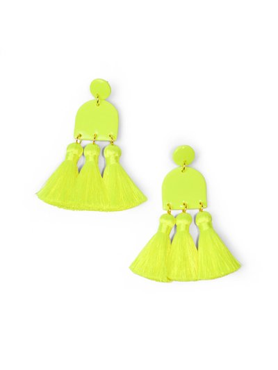 By Chavelli Dancing Domes earrings with Neon Yellow Tassels product