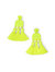 Dancing Domes earrings with Neon Yellow Tassels - Neon Yellow