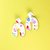 Dangly Arch earrings in Paint Splatter