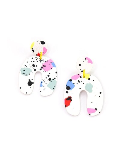 By Chavelli Dangly Arch earrings in Paint Splatter product