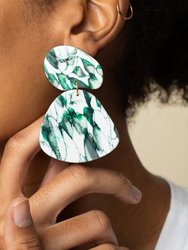 Gaia earrings in Green Marble