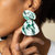 Gaia earrings in Green Marble