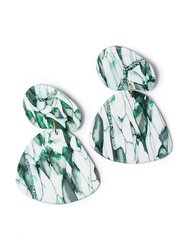Gaia earrings in Green Marble - Forest Marble
