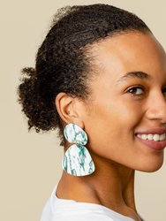 Gaia earrings in Green Marble