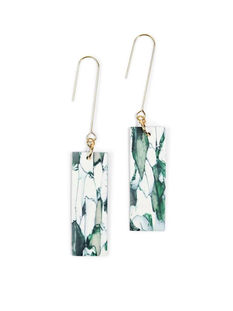 Giulia dangly earrings in Green Marble - Forest Marble