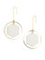 Hex Halo white and gold dangly earrings - White