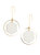 Hex Halo white and gold dangly earrings - White