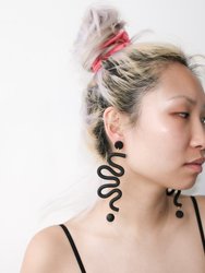 Lavender Tube Squiggles statement dangly earrings
