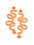 Orange Tube Squiggles dangly statement earrings - Orange