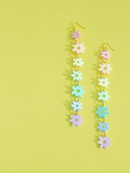 Pastel Rainbow Flowers dangly earrings