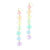 Pastel Rainbow Flowers dangly earrings - Aqua