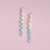 Pastel Rainbow Flowers dangly earrings