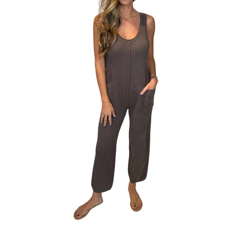 Arleth Sweater Jumpsuit In Chocolate - Chocolate