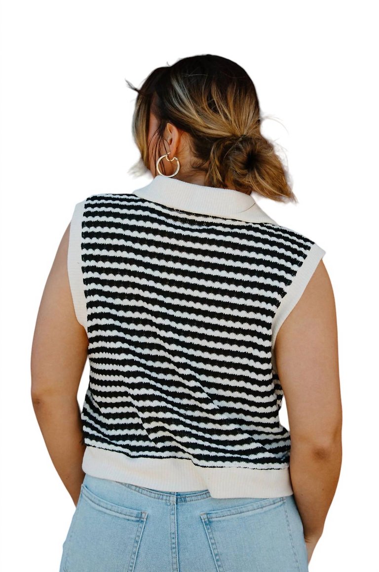 Astoria Striped Vest In Black/White