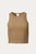 Cropped Ribbed Stretch-Cotton Top In Mocha - Mocha