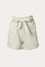 High-Rise Peplum Cotton-Twill Short In Ivory - Ivory