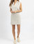 Jaymes Collared Mini Dress In Cream/grey - Cream/Grey