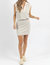 Jaymes Collared Mini Dress In Cream/grey