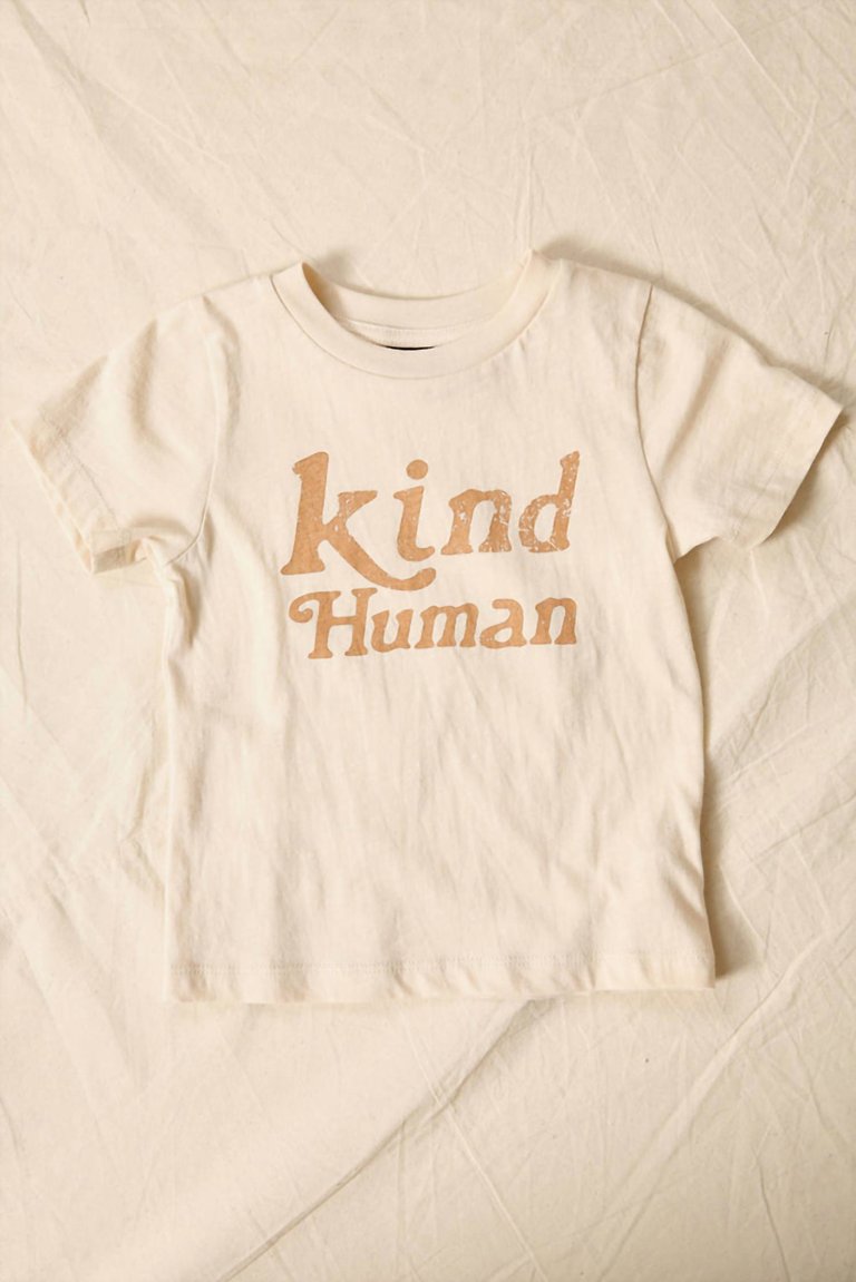 Kid's Kind Human Graphic Tee In Ivory