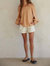 L7004 | Off The Shoulder Long Sleeve Top In Peach - Peach