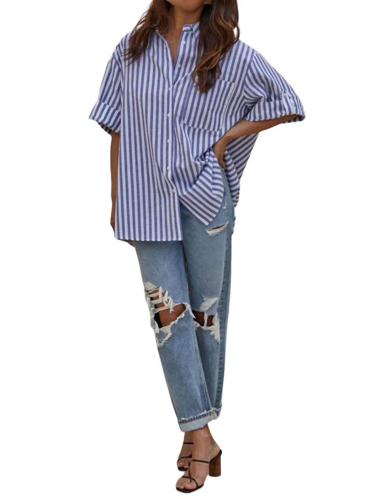 Laguna Striped Shirt In Denim/white Stripe - Denim/White Stripe