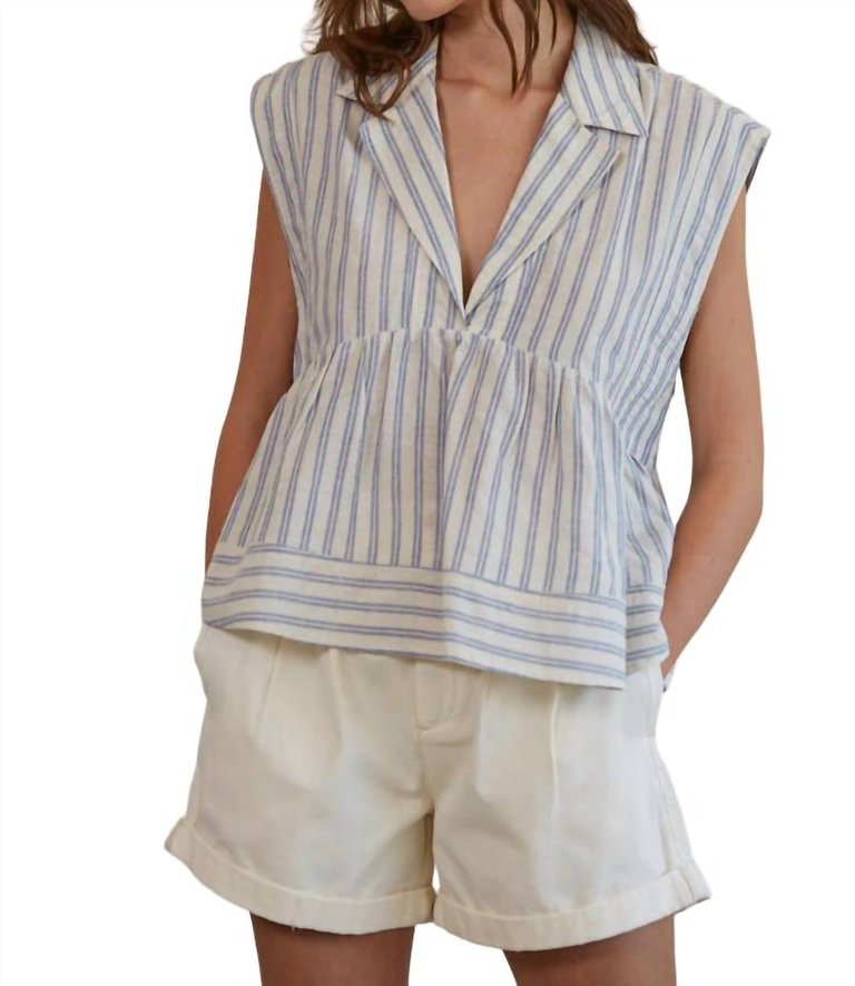 Nantucket Stripe Top In Blue/Natural - Blue/Natural