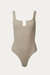 Ribbed Stretch-Cotton Bodysuit In Mocha - Mocha