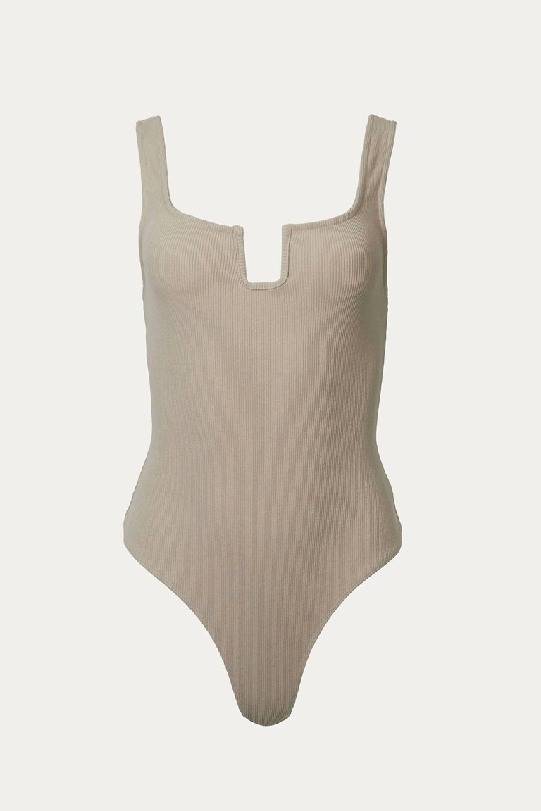 Ribbed Stretch-Cotton Bodysuit In Mocha - Mocha