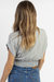 Summer Of Love Twisted Crop Top In Dusty Blue