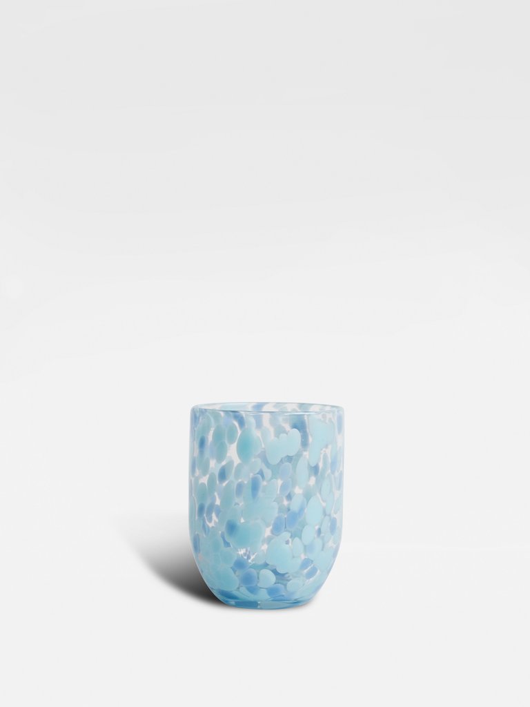 Confetti Glass Tumblers Set of 6 - Blue - Blue