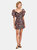 And Ever More Short Balloon Sleeve Mini Dress - Black Garden Floral