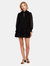 Break in Two Long Sleeve Babydoll Dress - Black