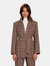 Hybrid Belted Oversized Blazer - Taupe Check