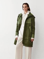 Sustainable Down Hooded Anorak - Green