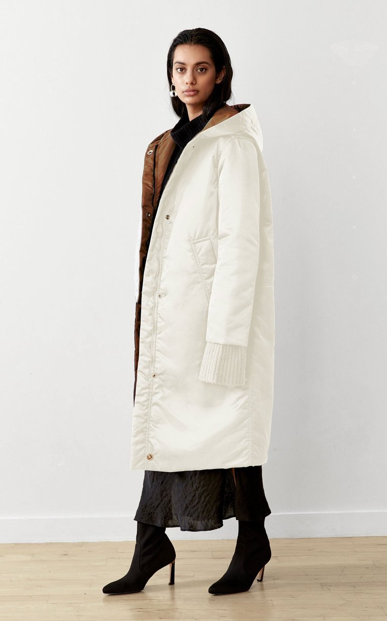 Sustainable Reversible Satin Down Coat