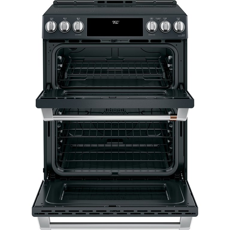 7 Cu. Ft. Matte Black Induction and Convection Double Oven Range