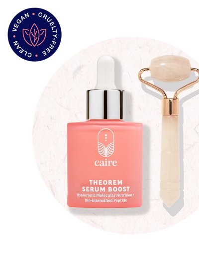 Caire Beauty Face Ritual Rose Quartz Roller + Theorem Serum Boost Set (30 Day Supply) product