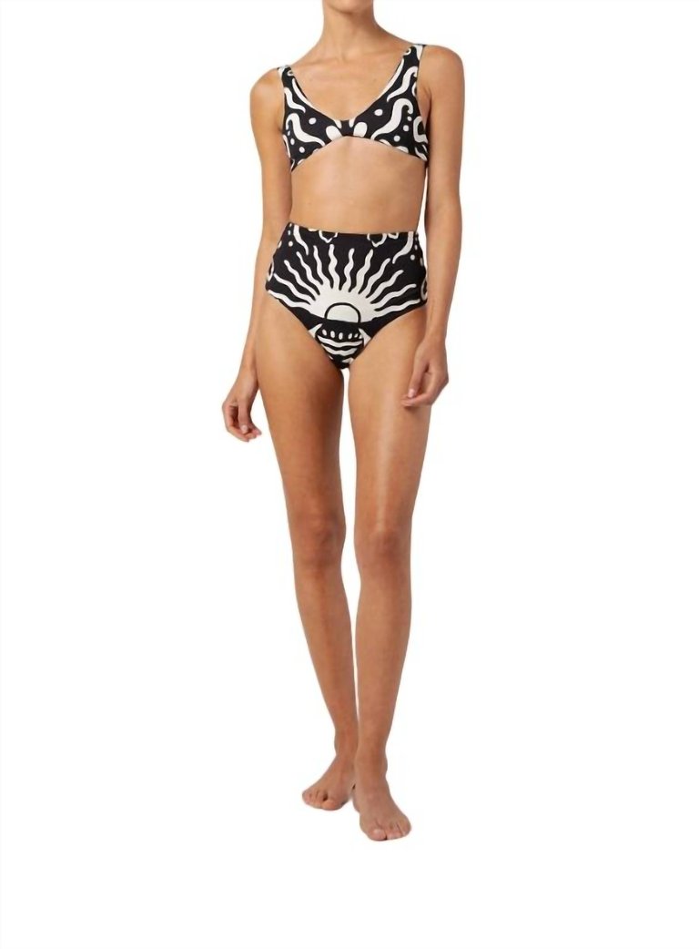 Elisa Bikini Bottom In Paradiso Black/white - Paradiso Black/white