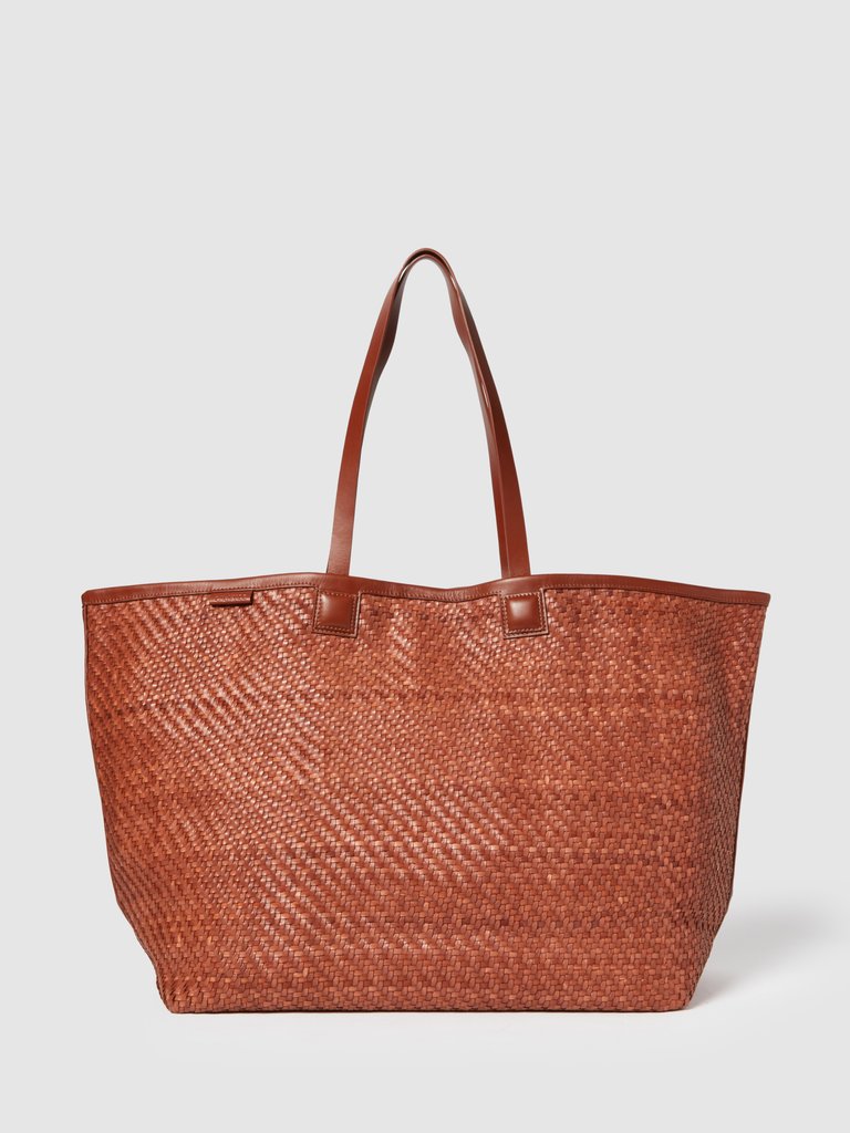 Isai XL Woven Leather Tote 