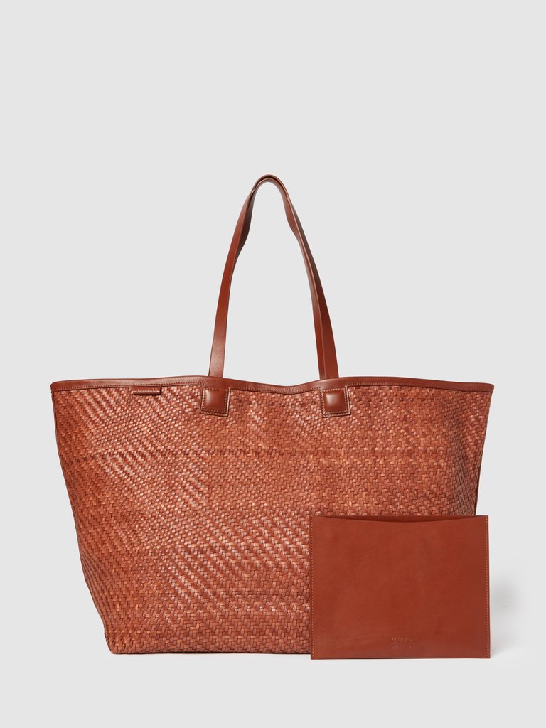 Isai XL Woven Leather Tote 