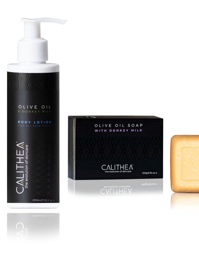 Calithea Skincare Olive Oil & Donkey Milk Body Lotion & Soap Set product